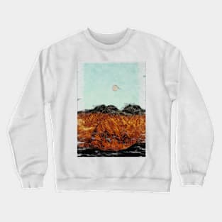 Moon Over Mountain Range. For Moon Lovers. Bright Moon Collection Crewneck Sweatshirt
